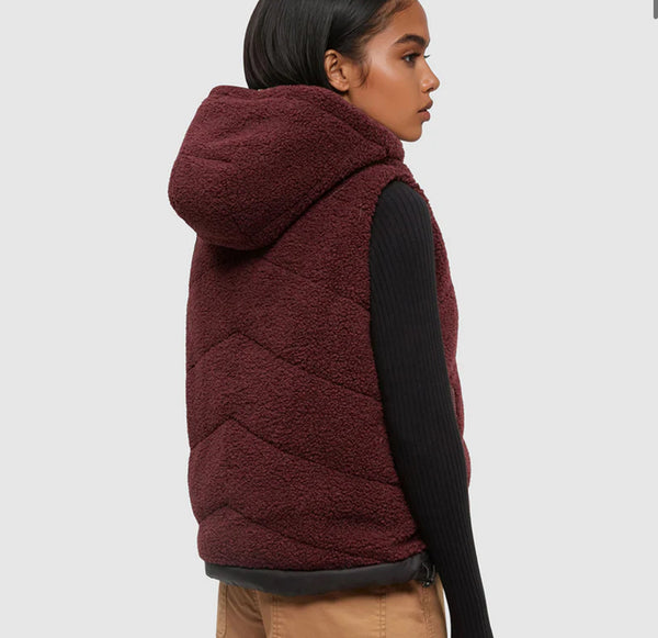 Collins Vest- Deep Burgundy Meteorite Black