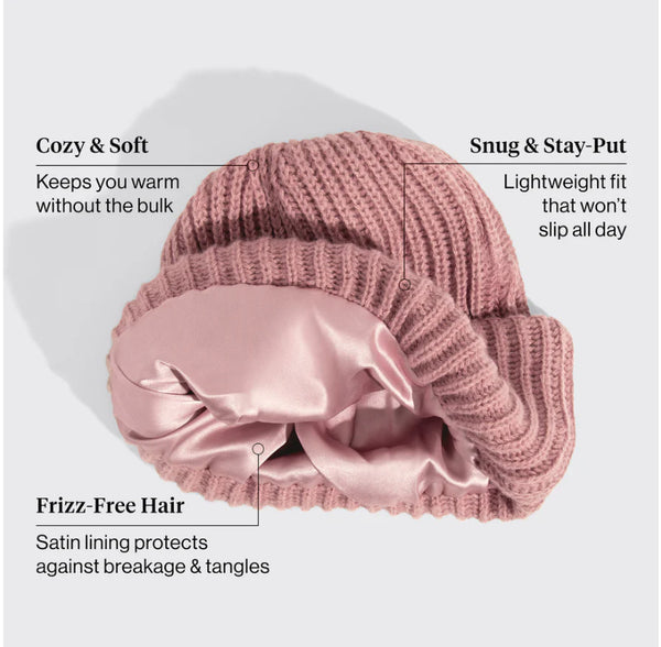 Glazey™ Satin-Lined Beanie in Blush