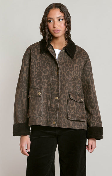 Rowen Leopard Denim Jacket
