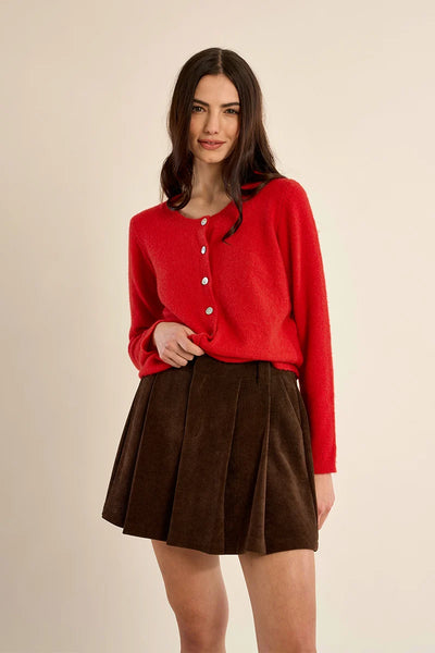 Maddie Corduroy Skirt w/ Built in Shorts - Brown