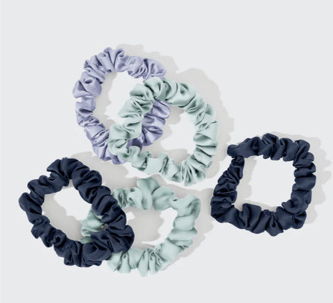 Garden Bouquet Ruched Satin Scrunchies 5pc Set
