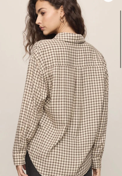 River Plaid Button Up - Dark Chocolate