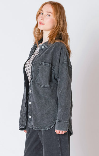 Kenzie KNIT DENIM JACKET- Washed Black