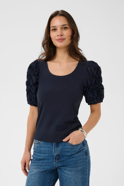 Lindsay Frill Tee - Midnight Marine