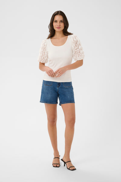 Lindsay Frill Tee - White
