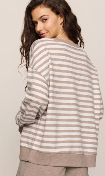 Everyday Striped Crew - Heather Ash