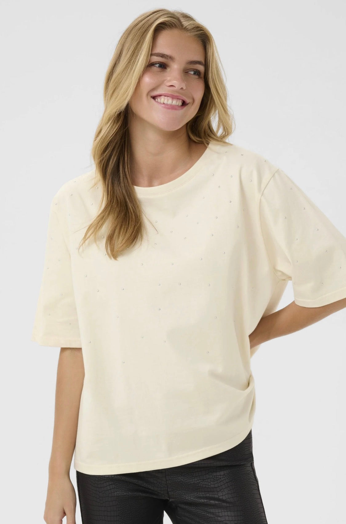 Leona Studs T-Shirt - Birch