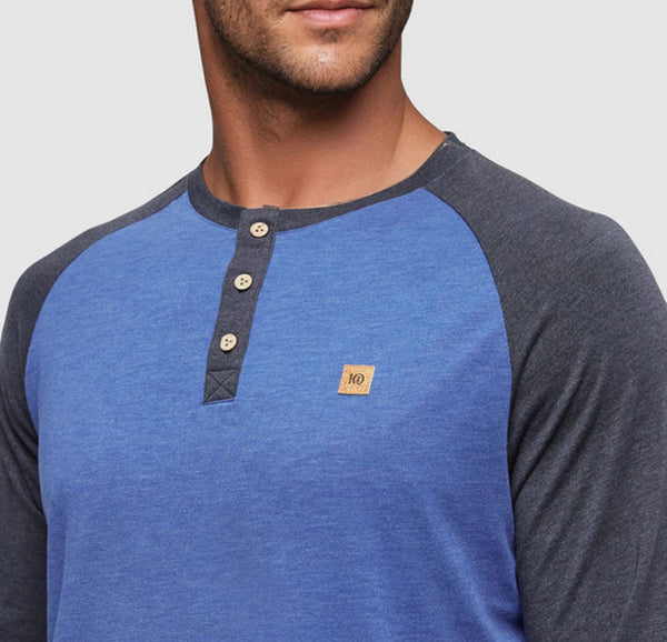 Baker Henley Longsleeve- seaport heather midnight