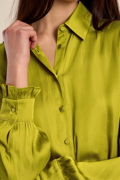 Brooke Satin Shirt - Citron