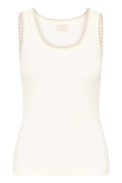 Carna Stitched Top - Chalk