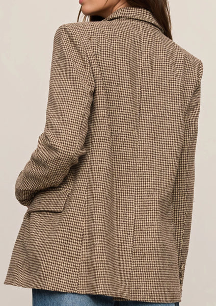 Evan Houndstooth Blazer - Dark Chocolate