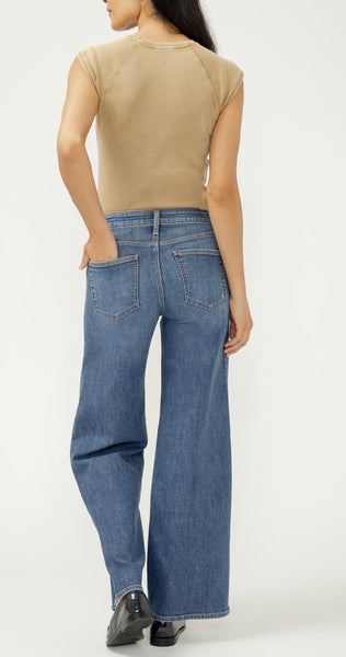 Suki Mid Rise Wide Leg Knit Flex Jeans - Broydon