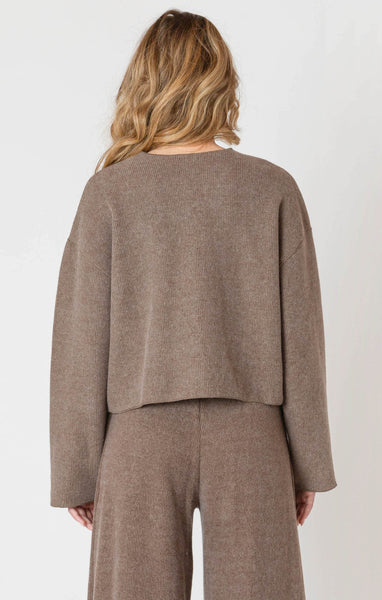 MAYBELLE MOCHA RIBBED CARDIGAN