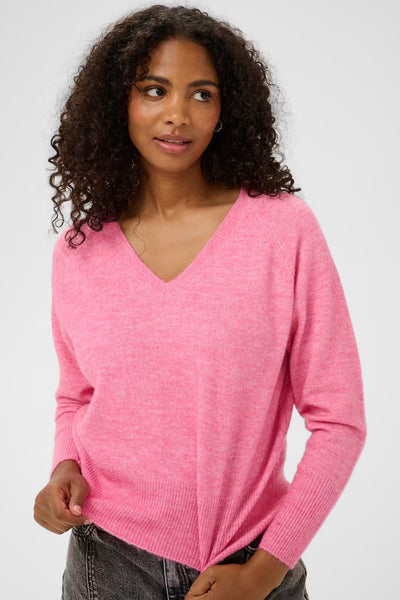 Niel V-Neck Pullover - Pale Mauve Melange