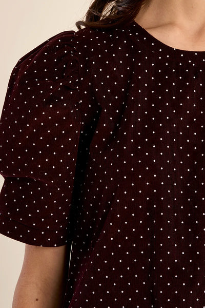 Callie Corduroy Dress - Burgundy