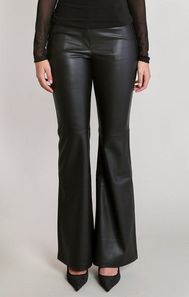 Cammie Faux Leather Trouser - Black