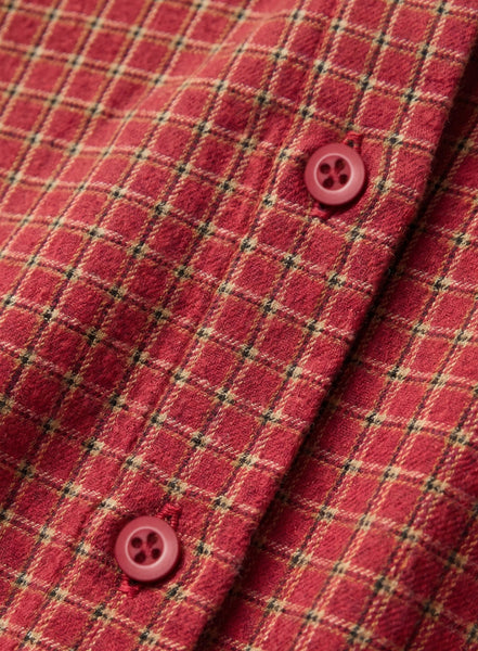 River Plaid Button Up - Red Dahlia