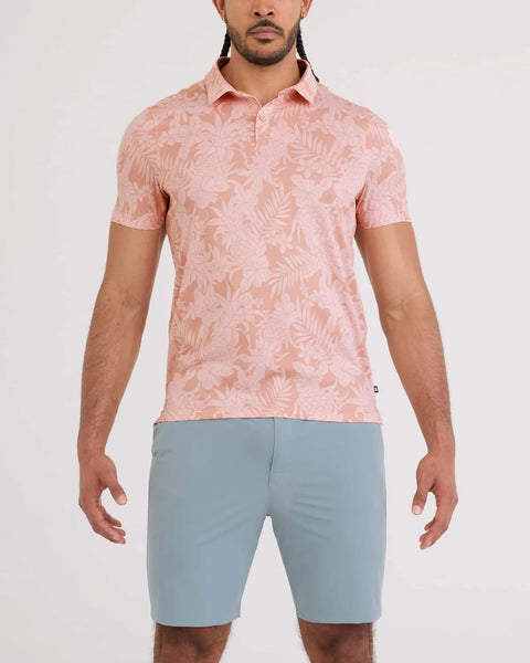 Drop Temp Dry Resort Polo - Pineapple Tonal