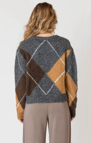 FINNLEY V-NECK PATTERNED SWEATER