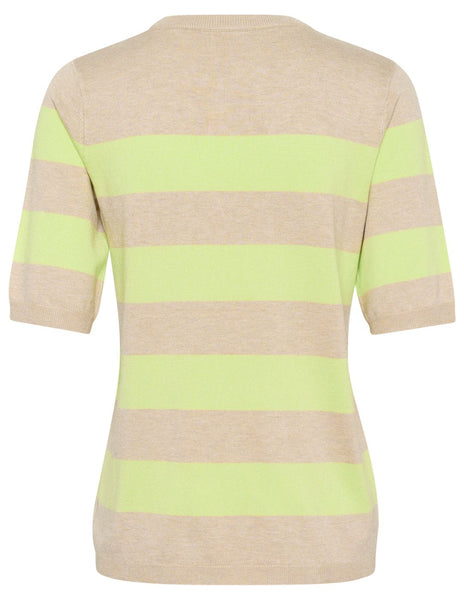 LIZZA STRIPED KNIT - Feather Grey Melange