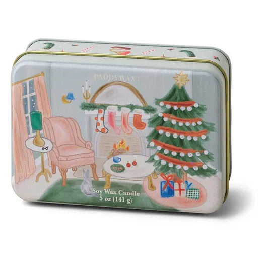 Christmas Livingroom Tin Candle - Persimmon Chestnut 5oz