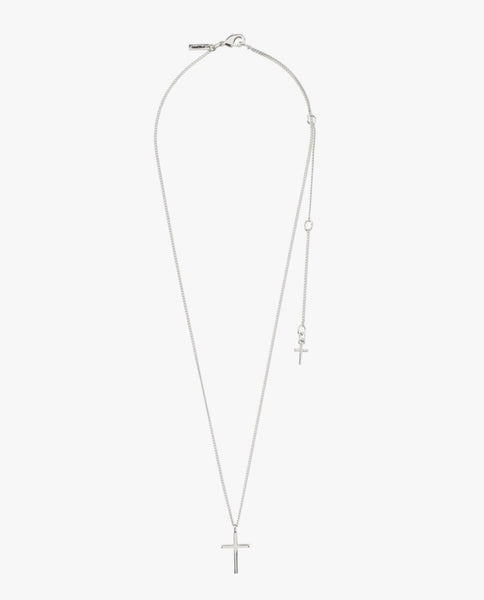FLYNN CROSS NECKLACE -  Silver Plated