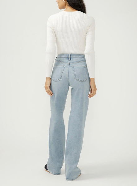 Highly Desirable High Rise Trouser Leg Jeans