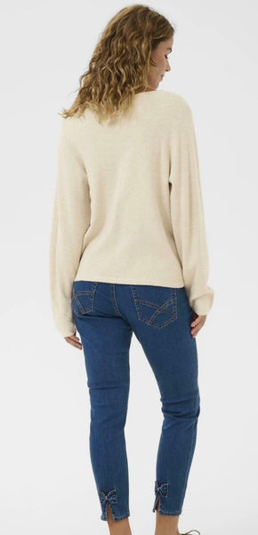 DELA KNIT BLOUSE - Oat Melange