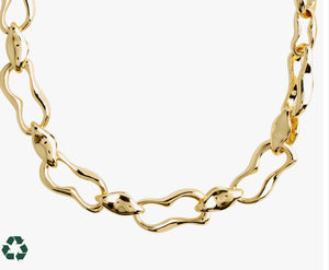 WAVE recycled necklace gold plated