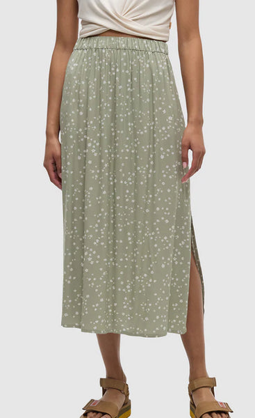Yaletown Skirt - Light Moss / Bloom Floral