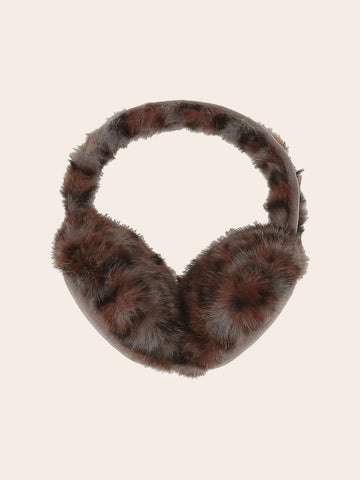 LOEVENICH FAUX LEATHER EARMUFFS WITH LEOPARD PATTERN