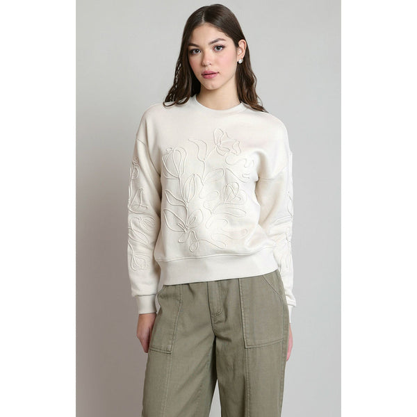 Anna Embroidered Sweatshirt - Ivory