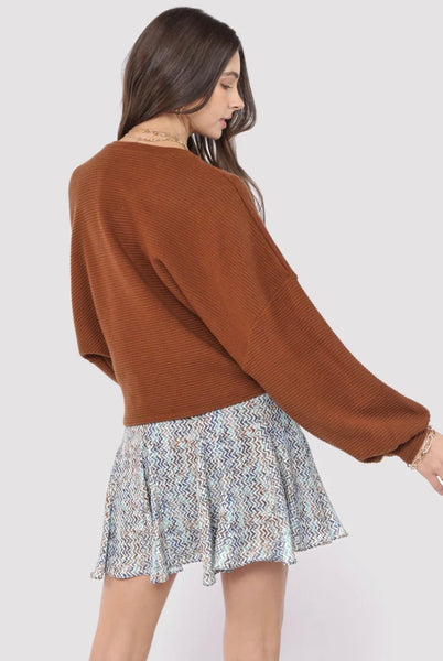 On A Stroll Dolman Top - Brown