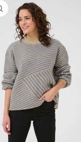 Verana Knit Pullover - Feather Grey Melange/ Windward Blue