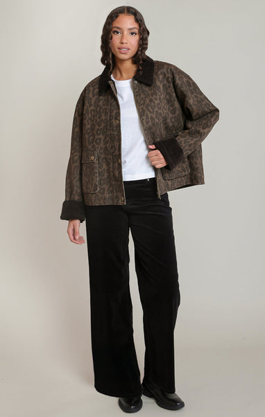 Rowen Leopard Denim Jacket