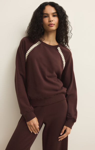 ALL AROUND SWEATSHIRT- chocolate cherry