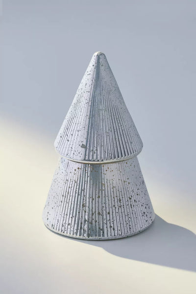 Cypress & Fir 7oz Silver Stacked Tree Candle