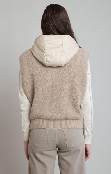 HAILEY HOODED BOUCLE VEST