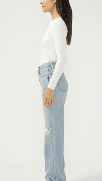 Highly Desirable High Rise Trouser Leg Jeans