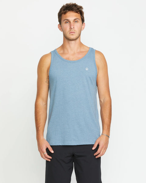 MEN'S SOLID HEATHER TANK- Blue