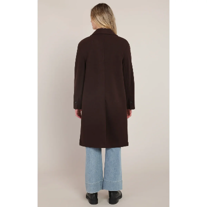 Joyce Long Soft Coat - Dark Brown