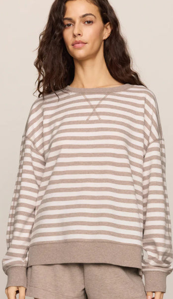 Everyday Striped Crew - Heather Ash