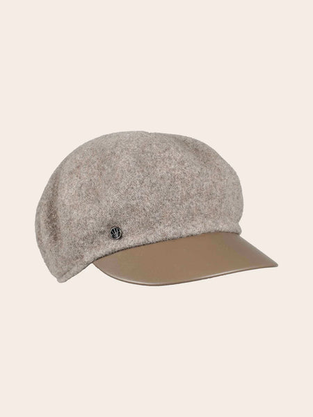 LOEVENICH WOOL PEAKED CAP WITH IMITATION LEATHER VISOR