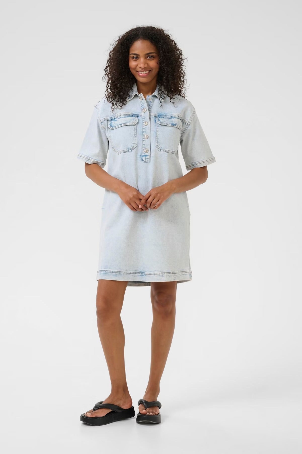 Maja Denim Dress - Light Blue Denim