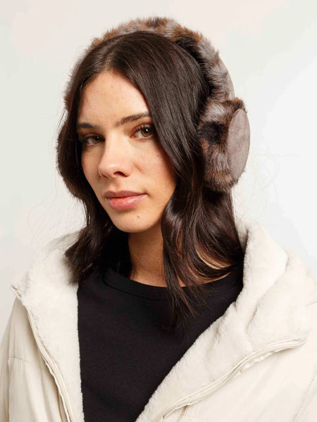 LOEVENICH FAUX LEATHER EARMUFFS WITH LEOPARD PATTERN