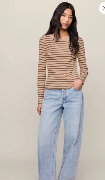 Arlet Striped Thermal Top - Saddle Suede