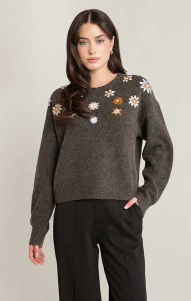 Kirsten EMBROIDERED FLOWER SWEATER