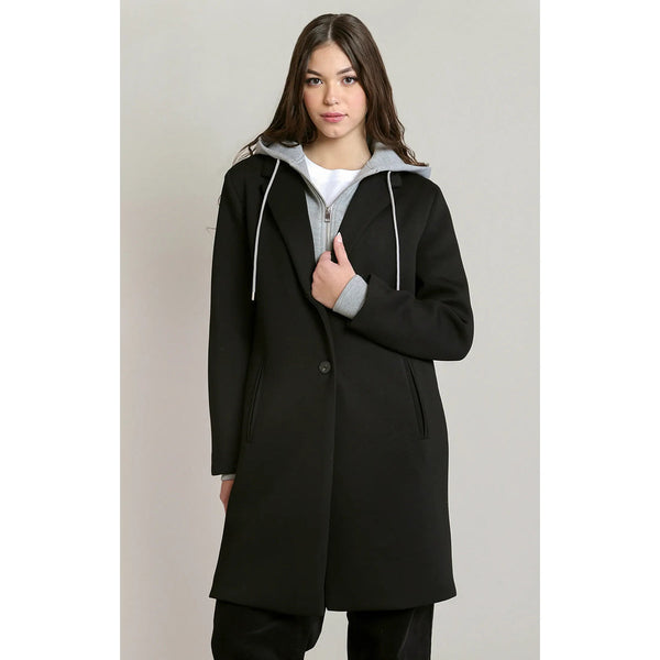 Jessie Convertible Hooded Coat - Black