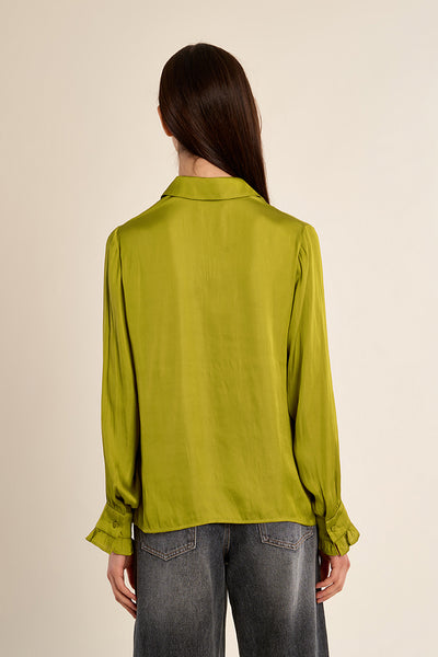 Brooke Satin Shirt - Citron