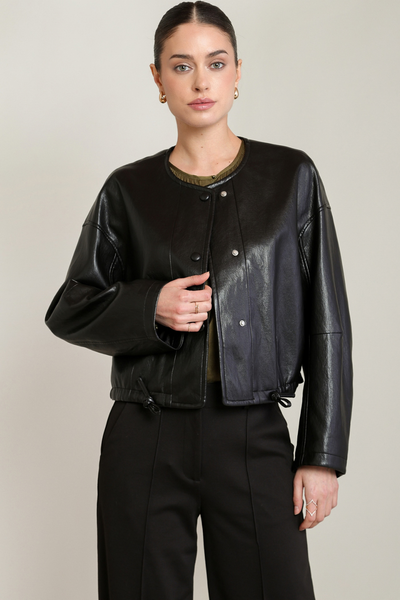 Winona Faux Leather Jacket - Black